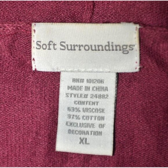 Soft Surroundings Purple Ladies Open Front Cardigan Size XL Ruffled Hem Layering - Picture 11 of 12